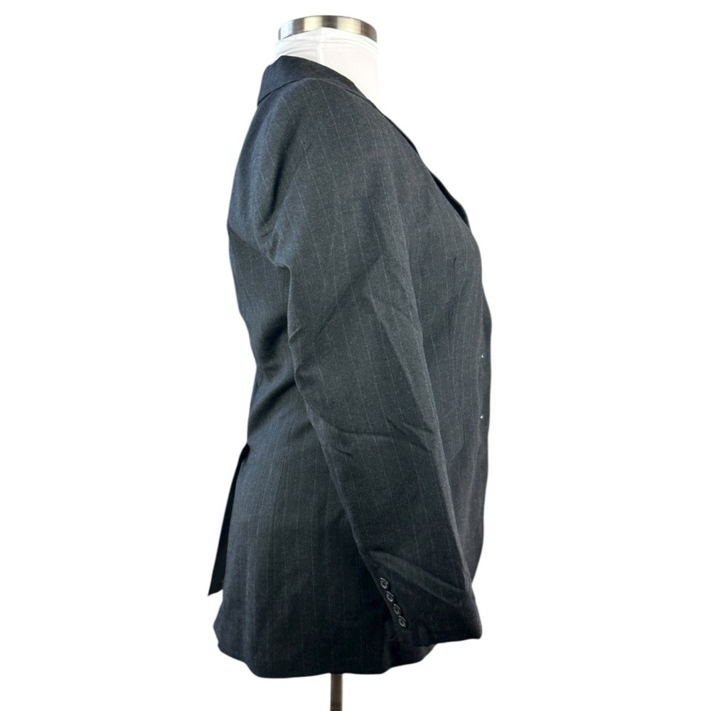NWT Lauren Ralph Lauren Worsted Wool Blazer USA Made Gray Striped Women's Size 6 - Picture 9 of 15